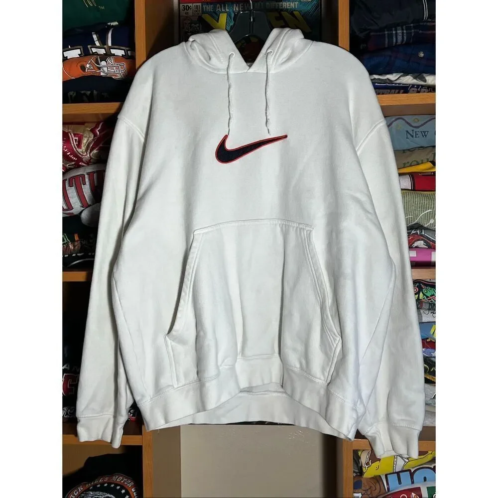 Vintage Y2K Nike Center Swoosh Embroidered Hoodie